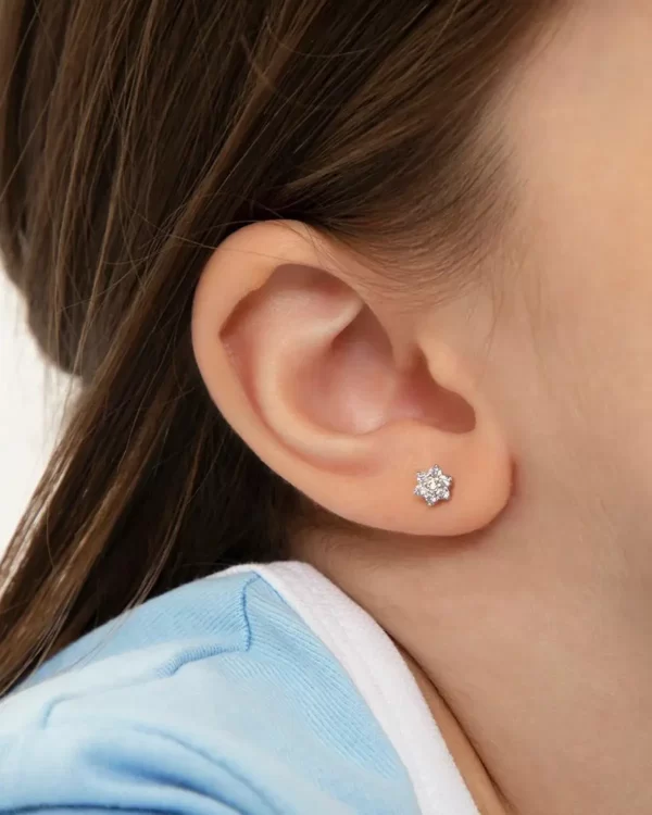 Zircon Flower Stud - Imagen 2