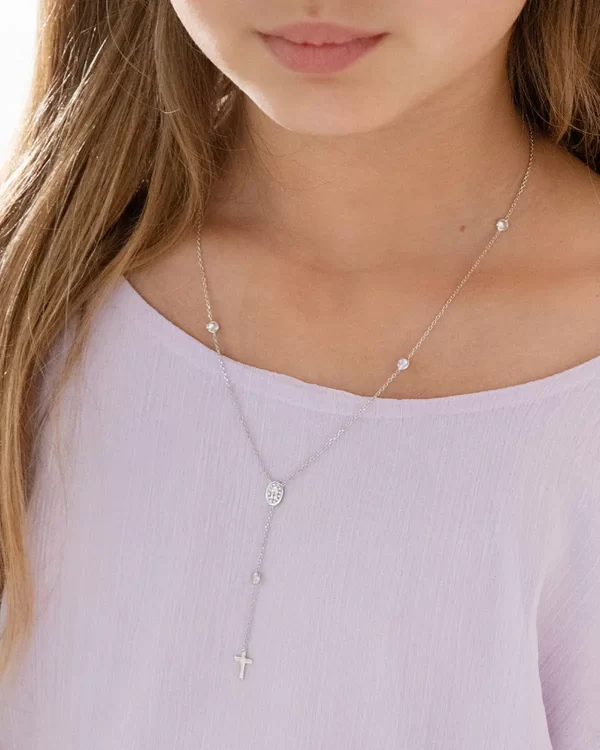 Rosary & Cross Girls Necklace - Imagen 2