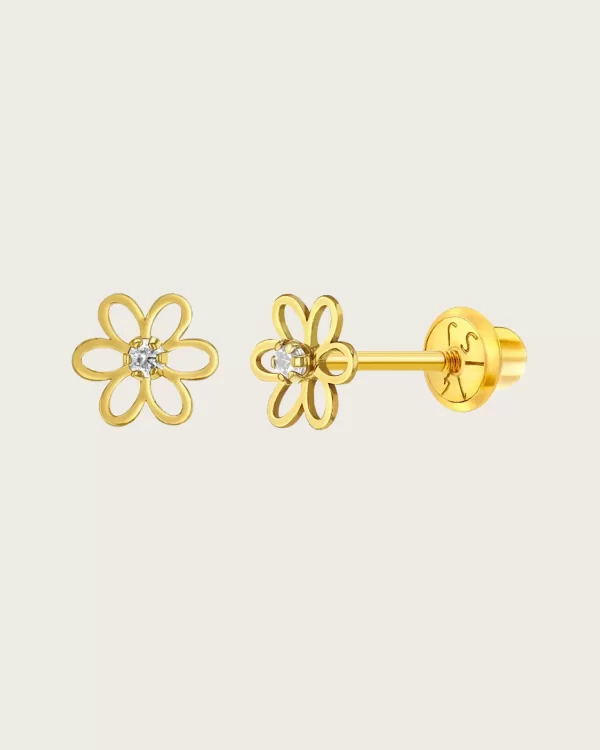 Flower Zircon Stud