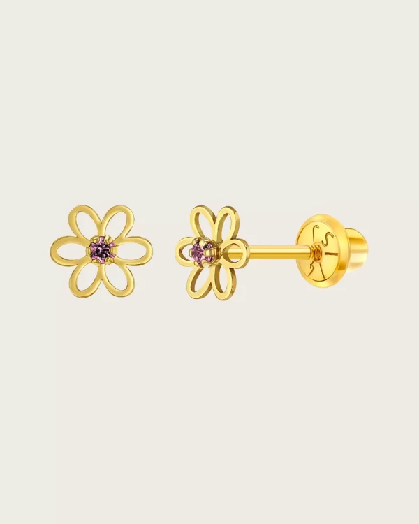 Flower Zircon Stud - Imagen 2