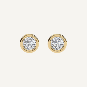 Bezel Moissanite Stud